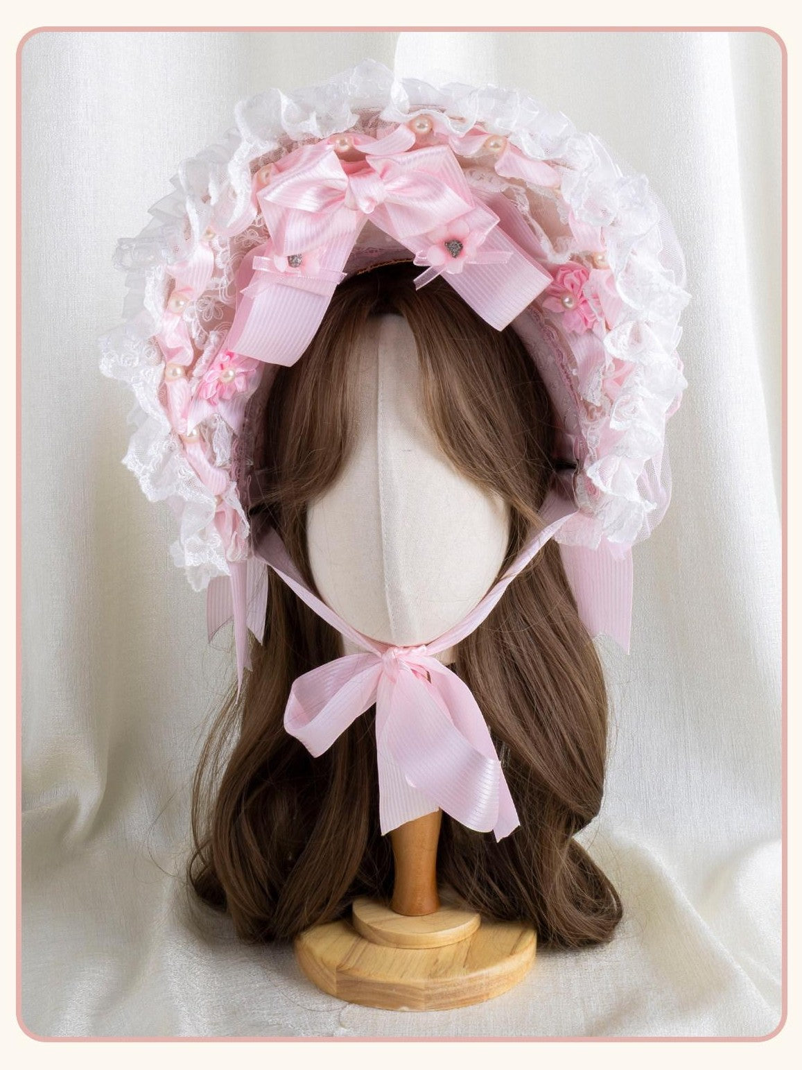 Stardust Rose Cherry Blossom Motif Bow Headband Veil Attachment Women's Veils