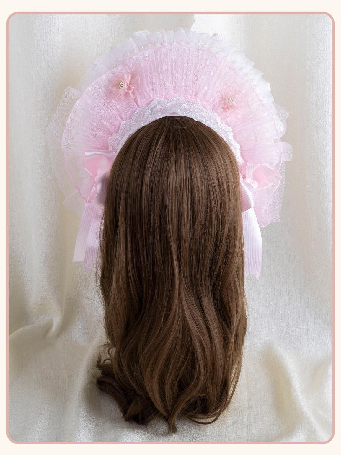 Stardust Rose Cherry Blossom Motif Bow Headband Veil Attachment Women's Veils