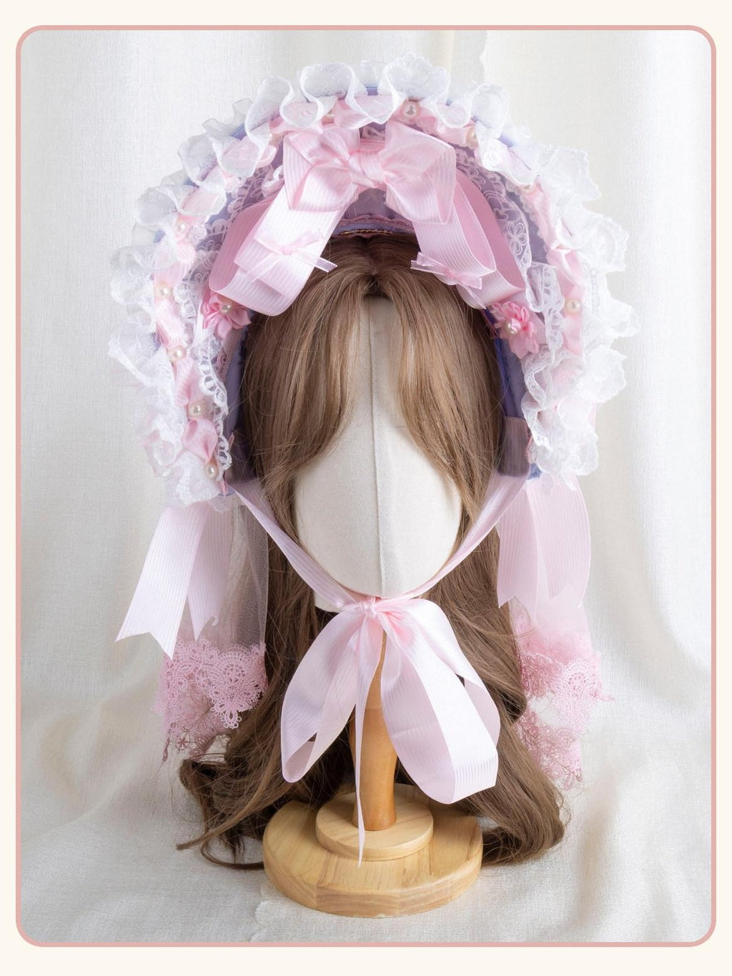 Stardust Rose Cherry Blossom Motif Bow Headband Veil Attachment Women's Veils