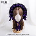 Stardust_Rose_Dark_Gothic_Lace_Bow_Geometric_Colorblock_Flat_Top_Women's_Half_Bonnets_916552193475_MISSTT