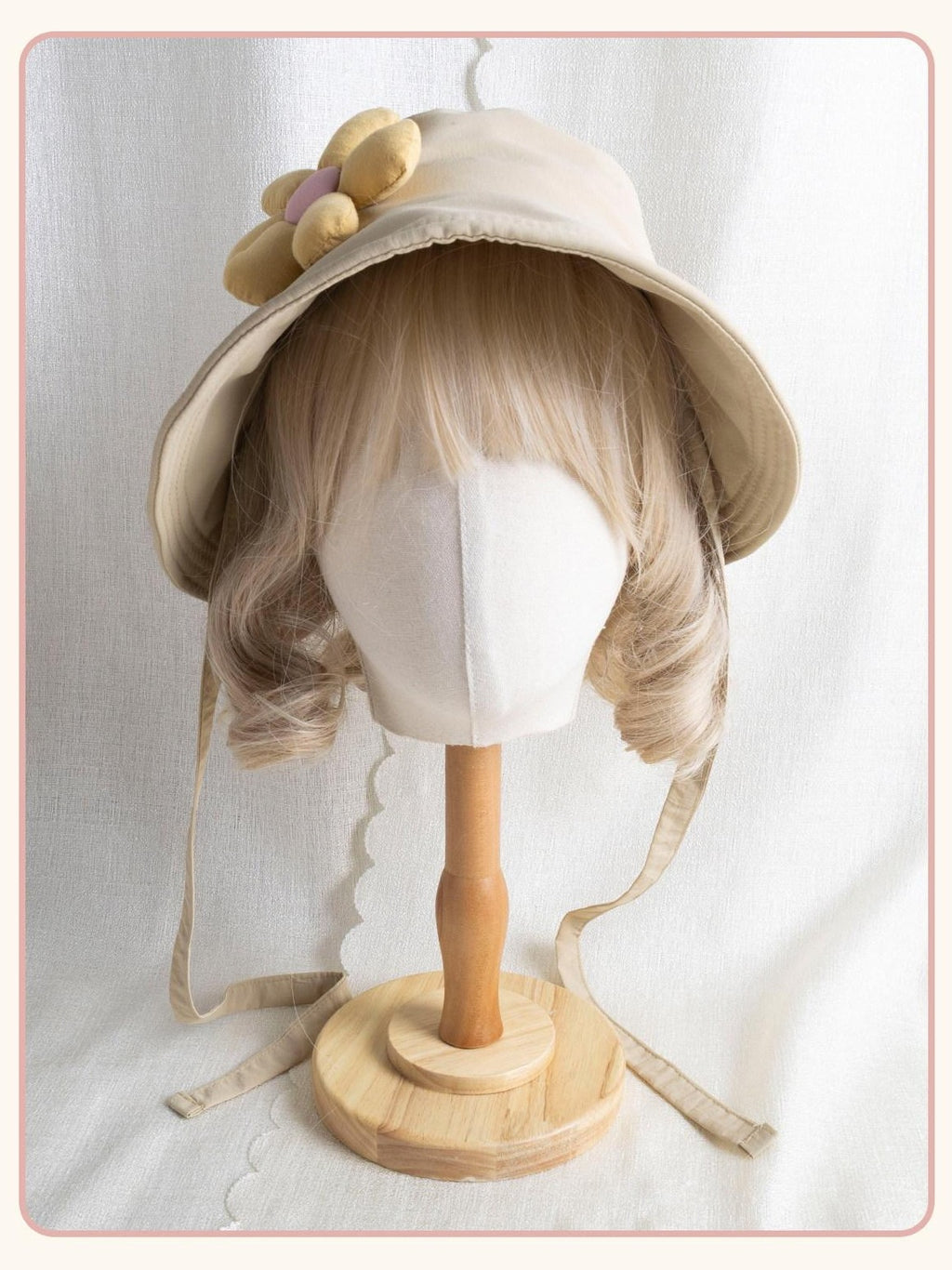 Stardust Rose Doll Floral Bow Applique Wide Brim Round Top Women's Full Bonnets