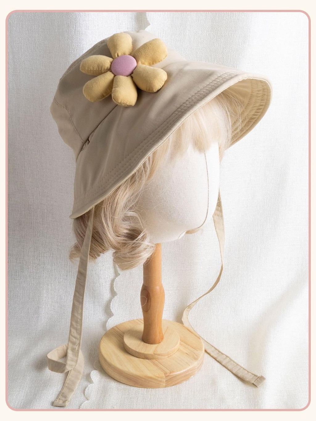 Stardust Rose Doll Floral Bow Applique Wide Brim Round Top Women's Full Bonnets
