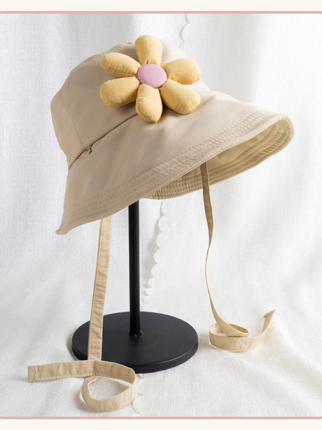 Stardust Rose Doll Floral Bow Applique Wide Brim Round Top Women's Full Bonnets