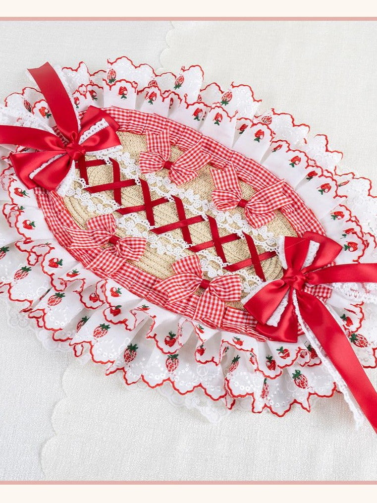 Stardust Rose Goodnight Bear Apple Sweetheart Lolita Bow Women's Lace Full Bonnets