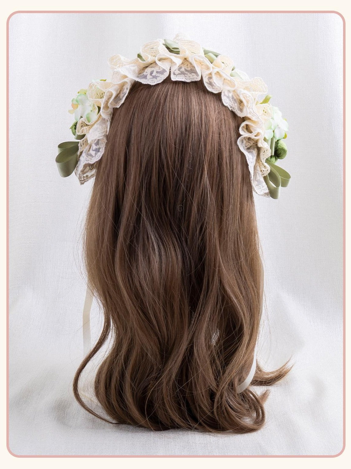 Stardust Rose Grass Green Lace Floral Mini Top Hat Round Women's Velvet Kc / Headbands