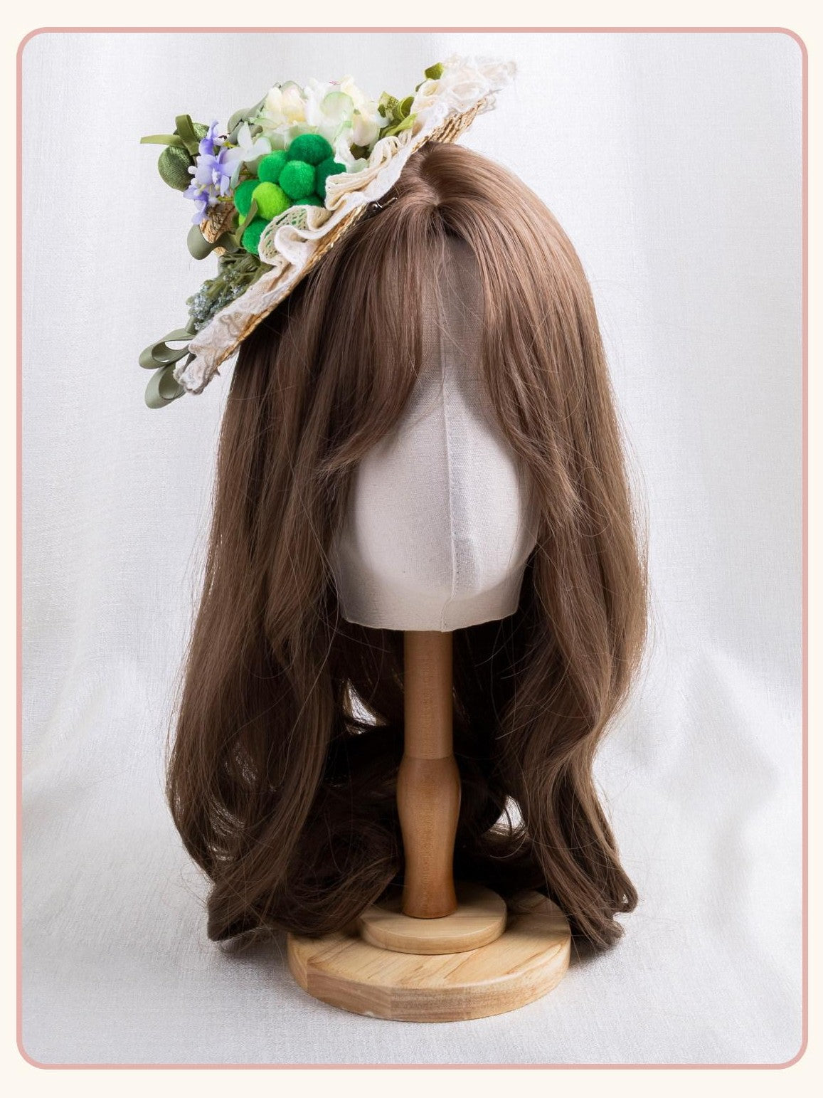 Stardust Rose Grass Green Lace Floral Mini Top Hat Round Women's Velvet Kc / Headbands