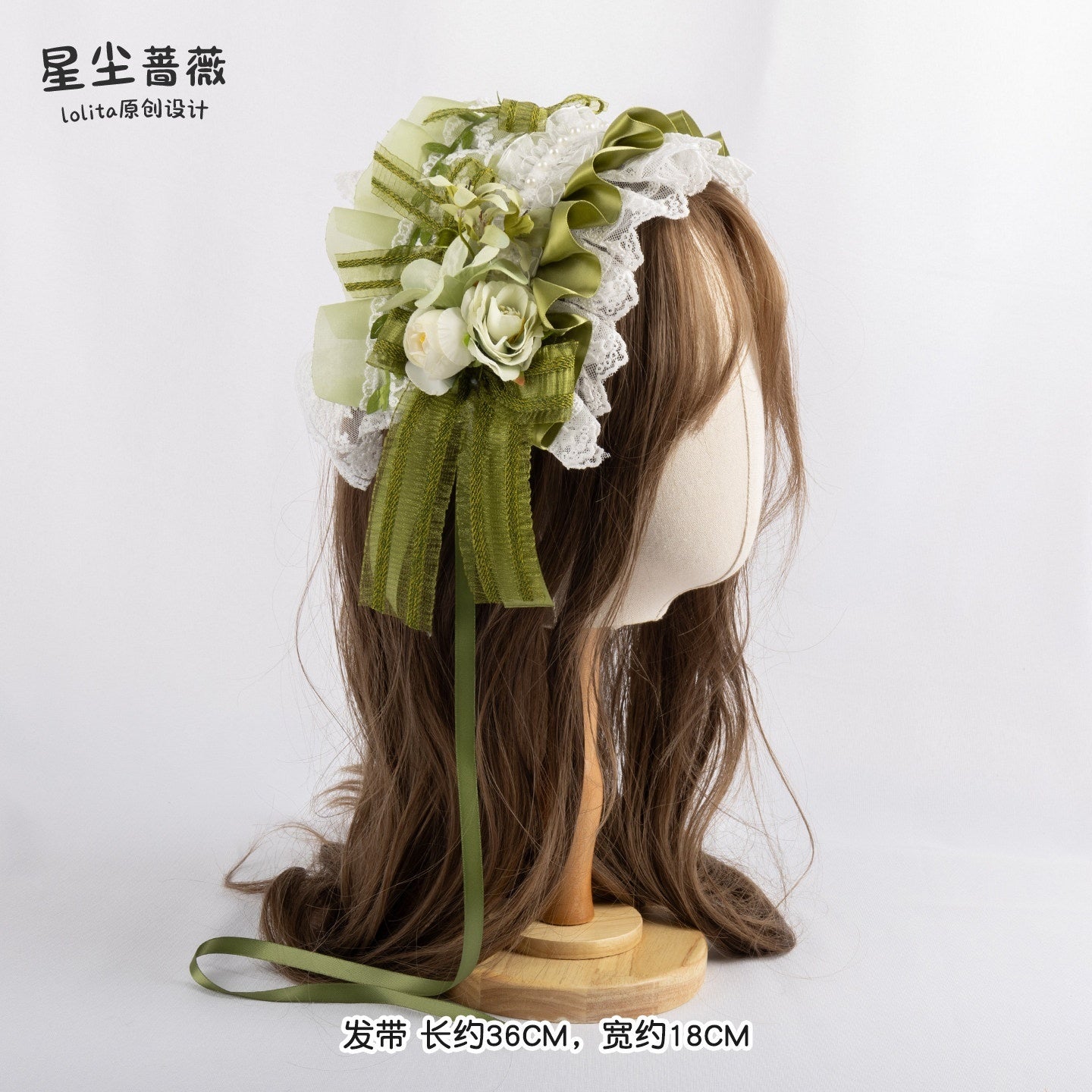 Stardust_Rose_Grass_Green_Lace_Lily_Of_The_Valley_Lolita_Top_Hat_Women's_Hair_Clips_983152562674_MISSTT