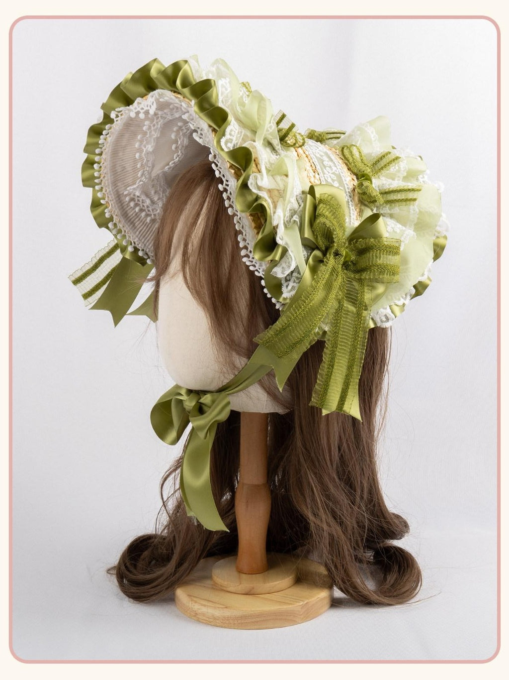 Stardust Rose Grass Green Lace Lily Of The Valley Lolita Top Hat Women's Hair Clips