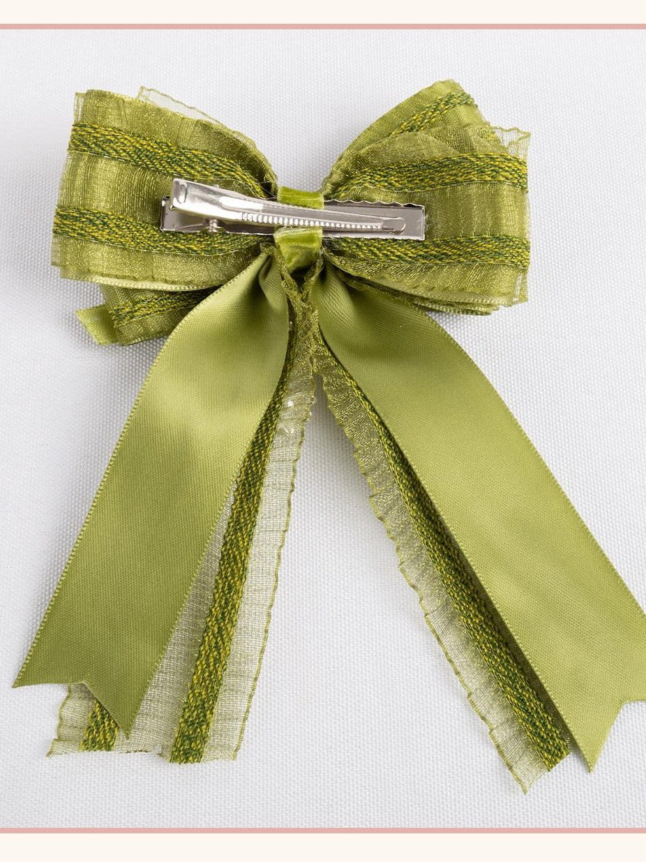 Stardust Rose Grass Green Lace Lily Of The Valley Lolita Top Hat Women's Hair Clips