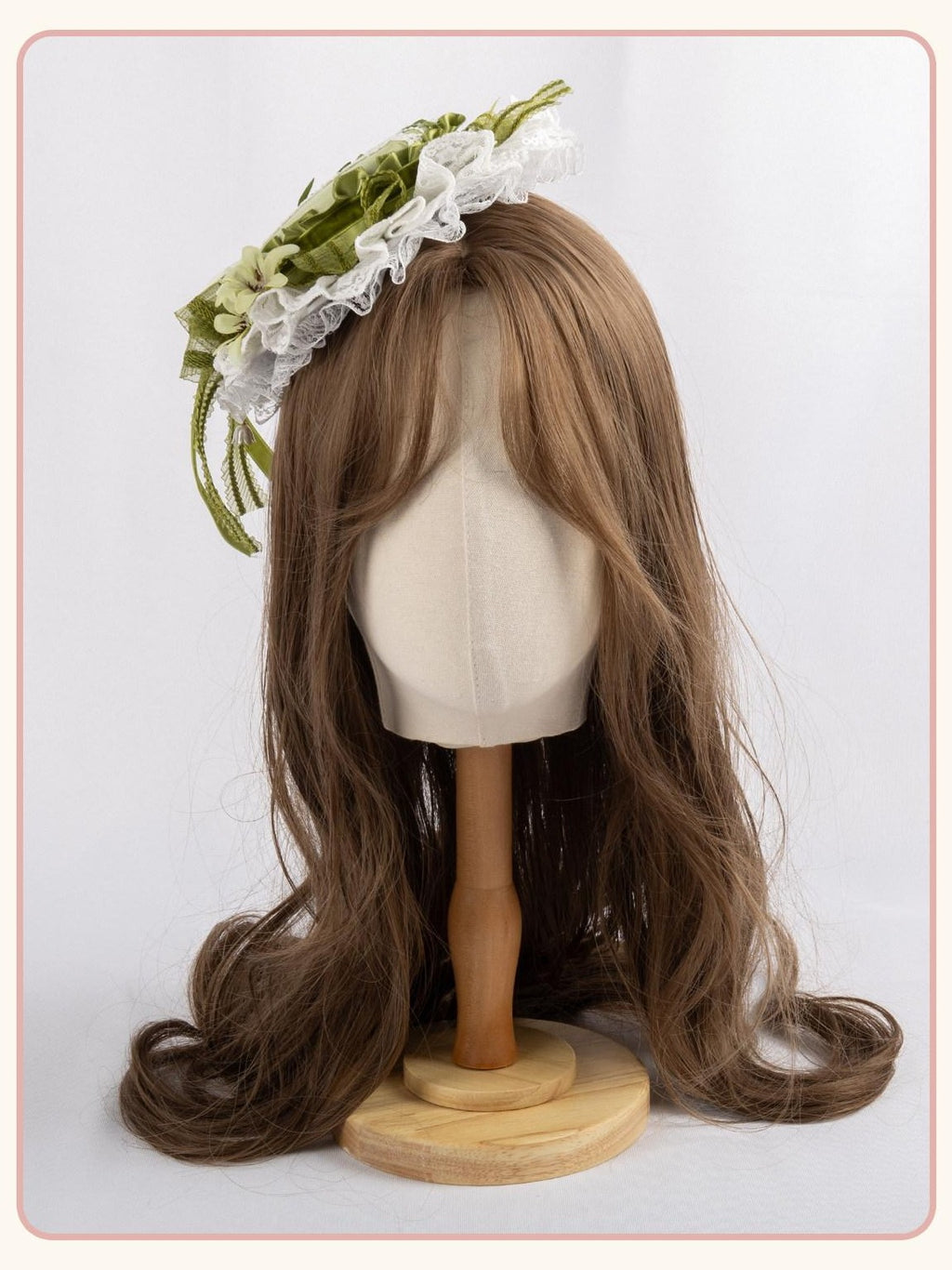 Stardust Rose Grass Green Lace Lily Of The Valley Lolita Top Hat Women's Hair Clips