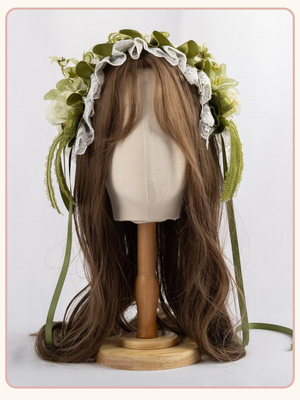 Stardust Rose Grass Green Lace Lily Of The Valley Lolita Top Hat Women's Hair Clips