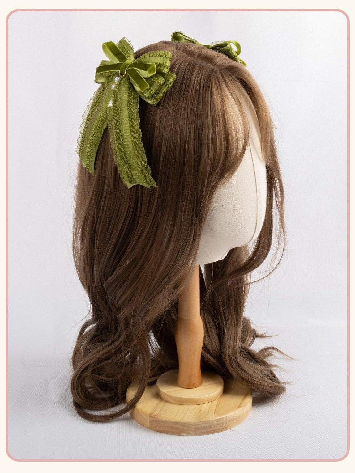 Stardust Rose Grass Green Lace Lily Of The Valley Lolita Top Hat Women's Hair Clips