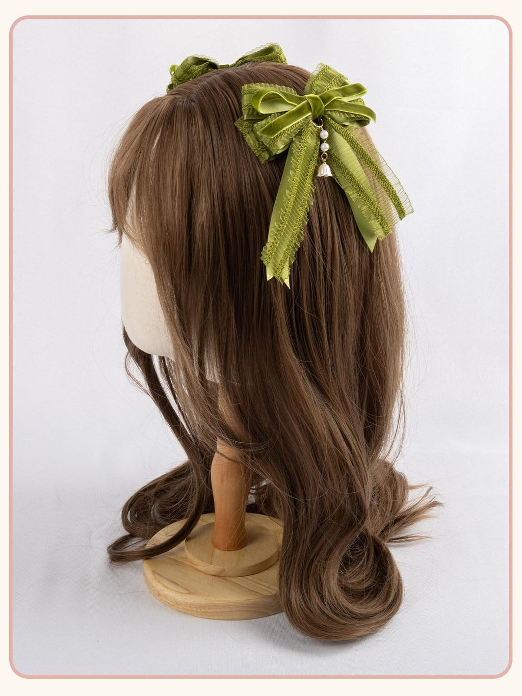 Stardust Rose Grass Green Lace Lily Of The Valley Lolita Top Hat Women's Hair Clips