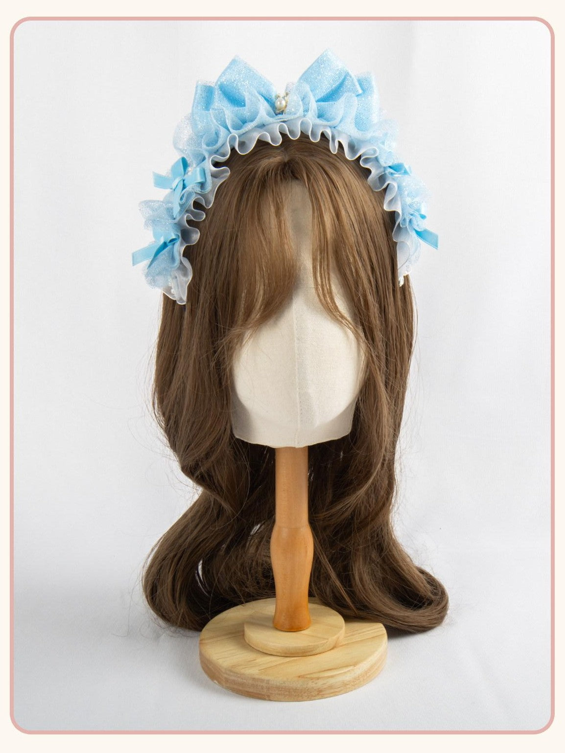 Stardust Rose Ice Blue Rose Lolita Handmade Mini Top Hat Women's Lace Kc / Headbands