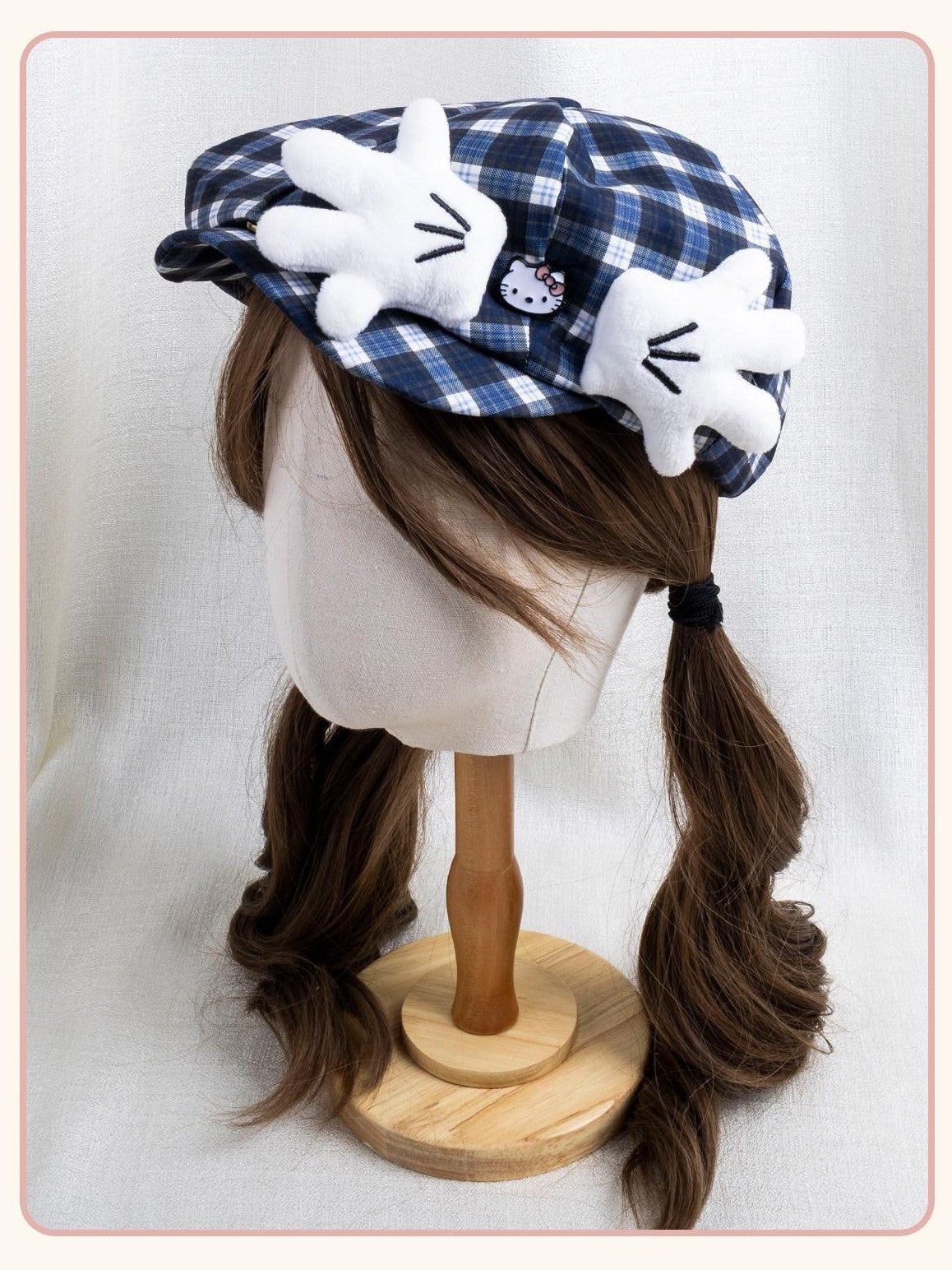 Stardust Rose Kt Cat Octagonal Newsboy Wide Brim Geometric Colorblock Women's Full Bonnets