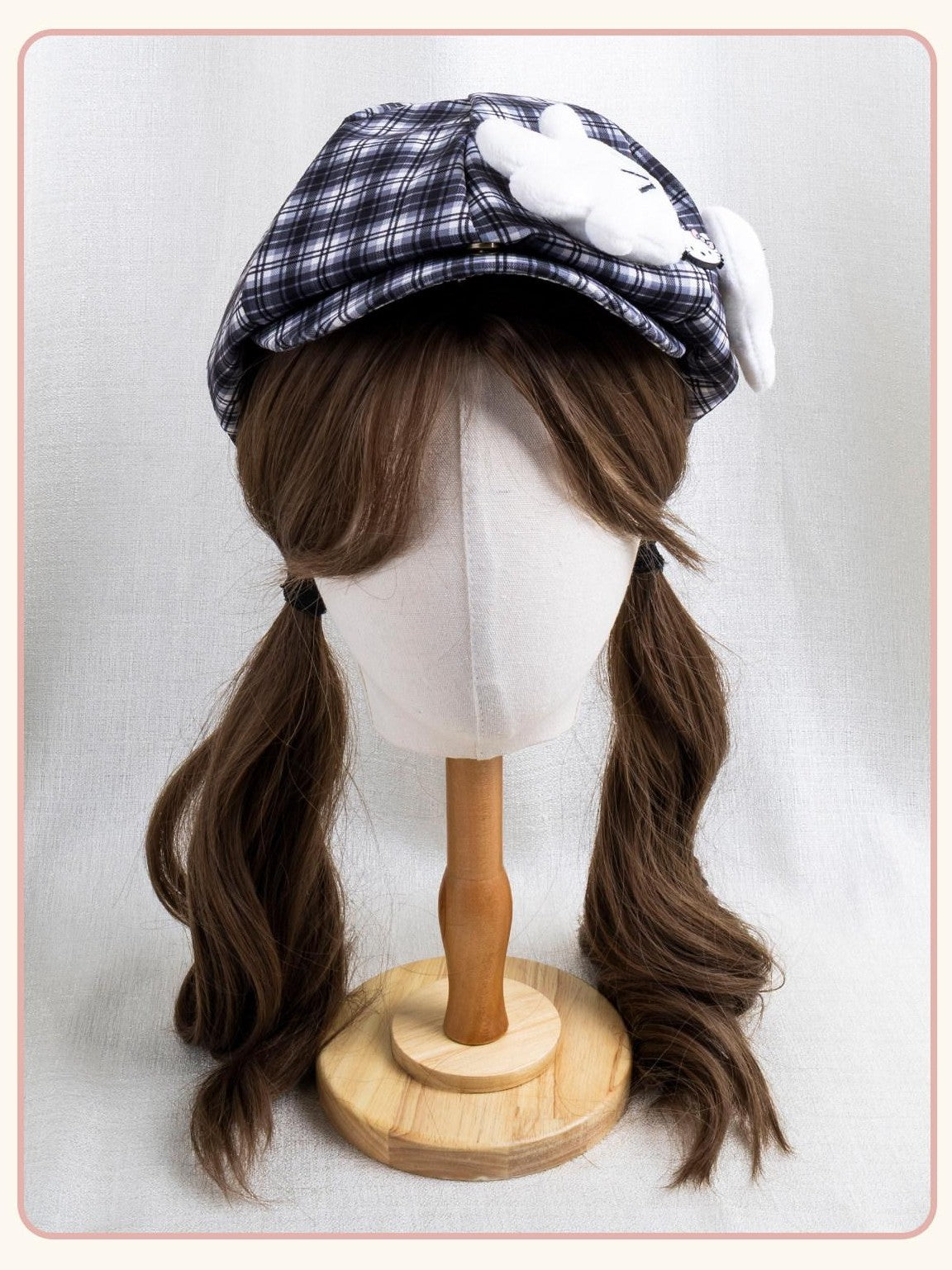 Stardust Rose Kt Cat Octagonal Newsboy Wide Brim Geometric Colorblock Women's Full Bonnets