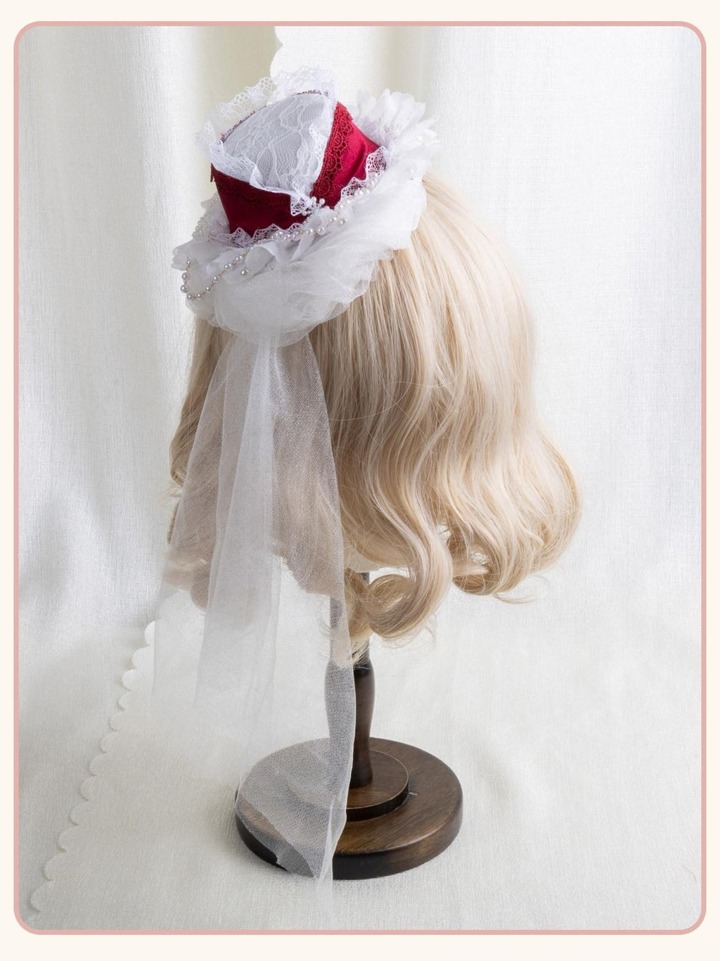 Stardust Rose Multicolor Pearl Lace Lolita Flat Hat Women's Pearl Lace Hair Clips