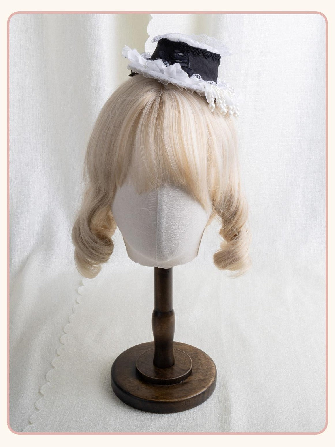 Stardust Rose Multicolor Pearl Lace Lolita Flat Hat Women's Pearl Lace Hair Clips