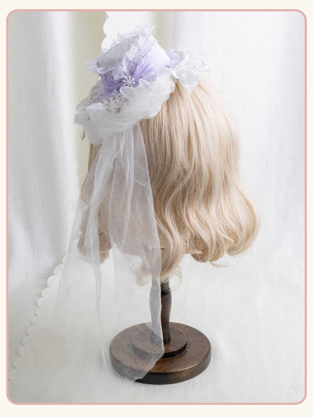 Stardust Rose Multicolor Pearl Lace Lolita Flat Hat Women's Pearl Lace Hair Clips