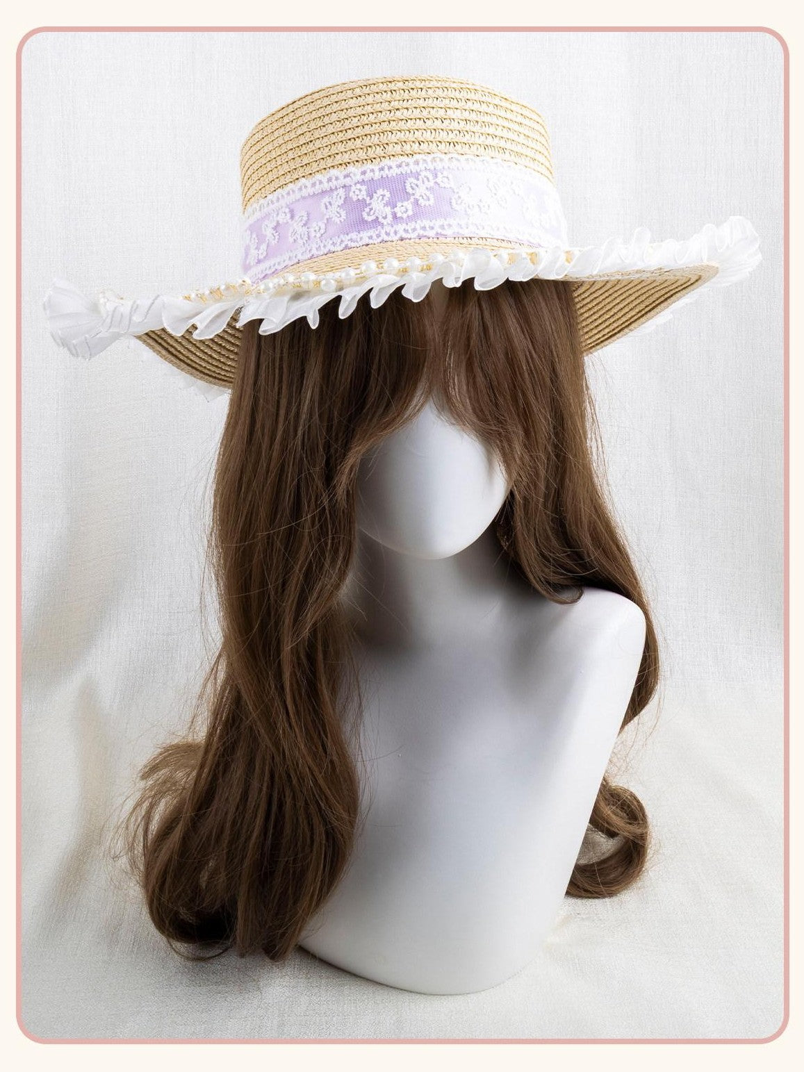 Stardust Rose Multicolor Woven Floral Large Bow Wide Brim Sun Protection Women's Full Bonnets