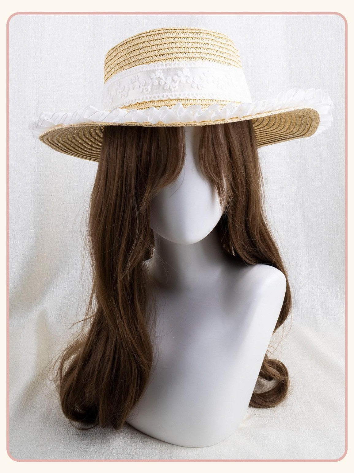 Stardust Rose Multicolor Woven Floral Large Bow Wide Brim Sun Protection Women's Full Bonnets