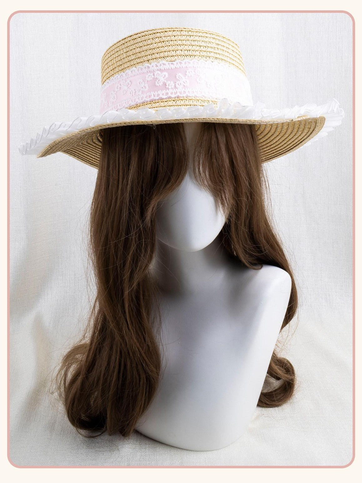Stardust Rose Multicolor Woven Floral Large Bow Wide Brim Sun Protection Women's Full Bonnets