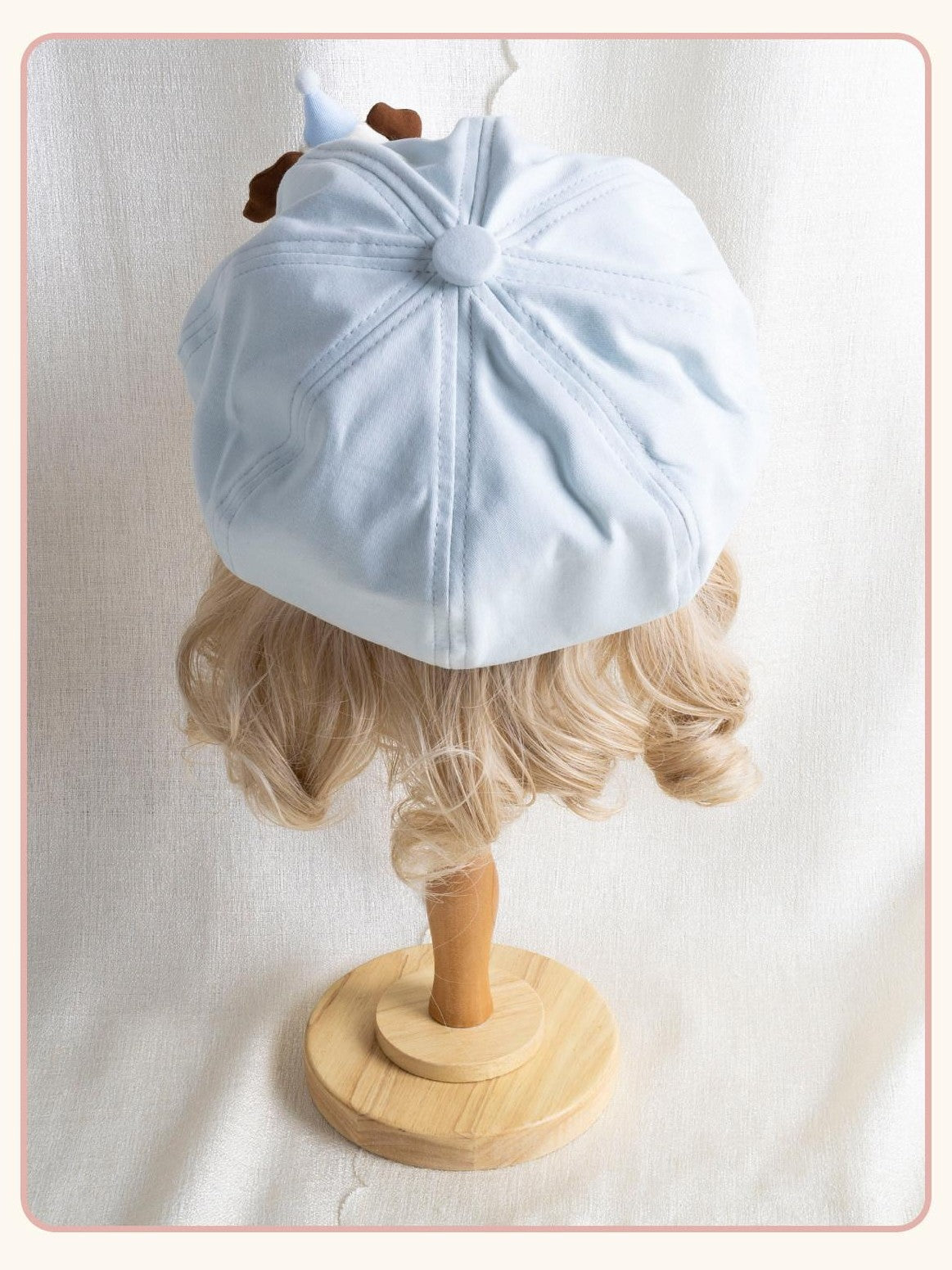 Stardust Rose Pastel Lace Solid Color Round Top Curved Brim Women's Full Bonnets