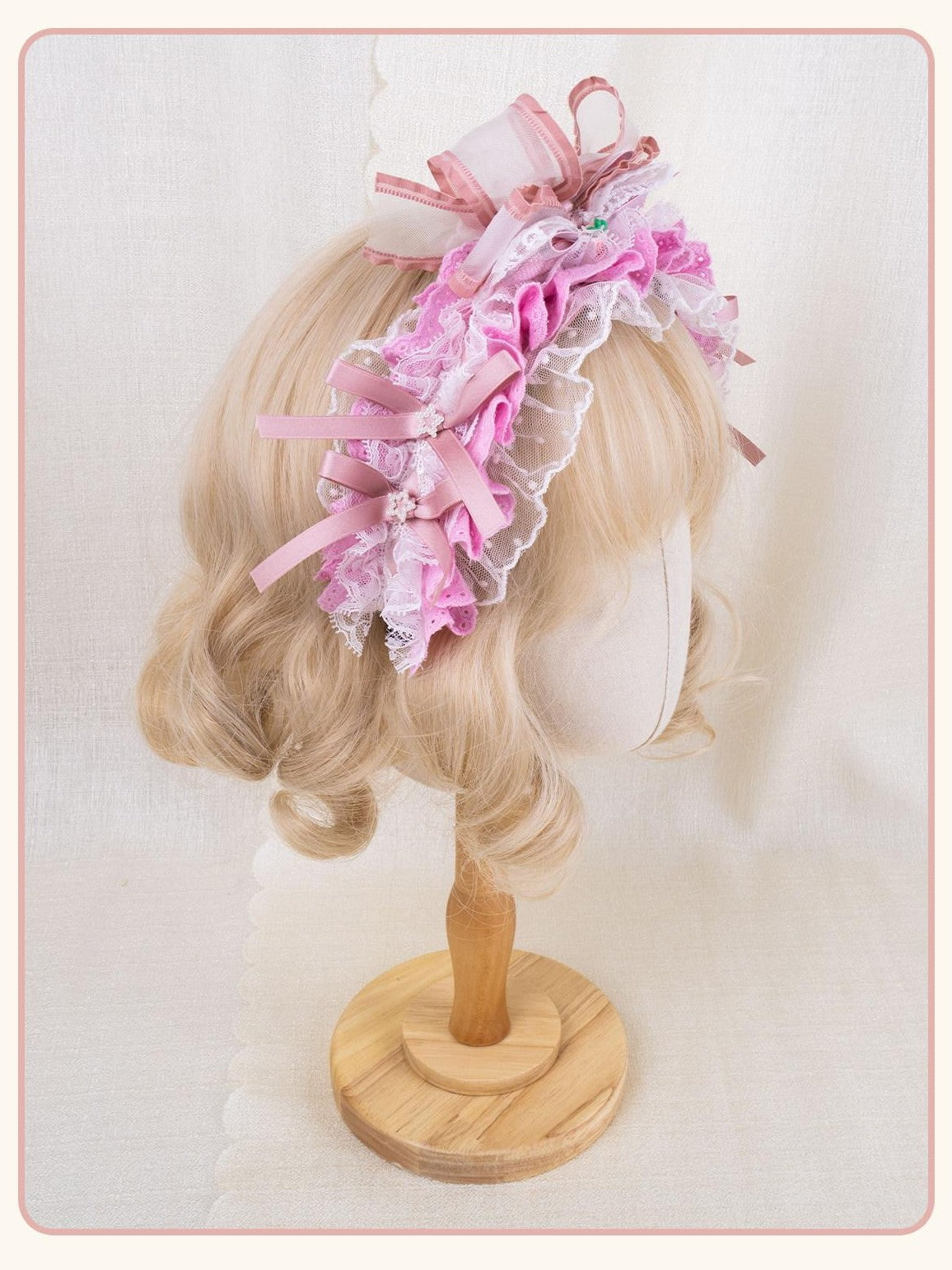 Stardust Rose Pink Stardust Rose Lace Ballet Lolita Women's Kc / Headbands