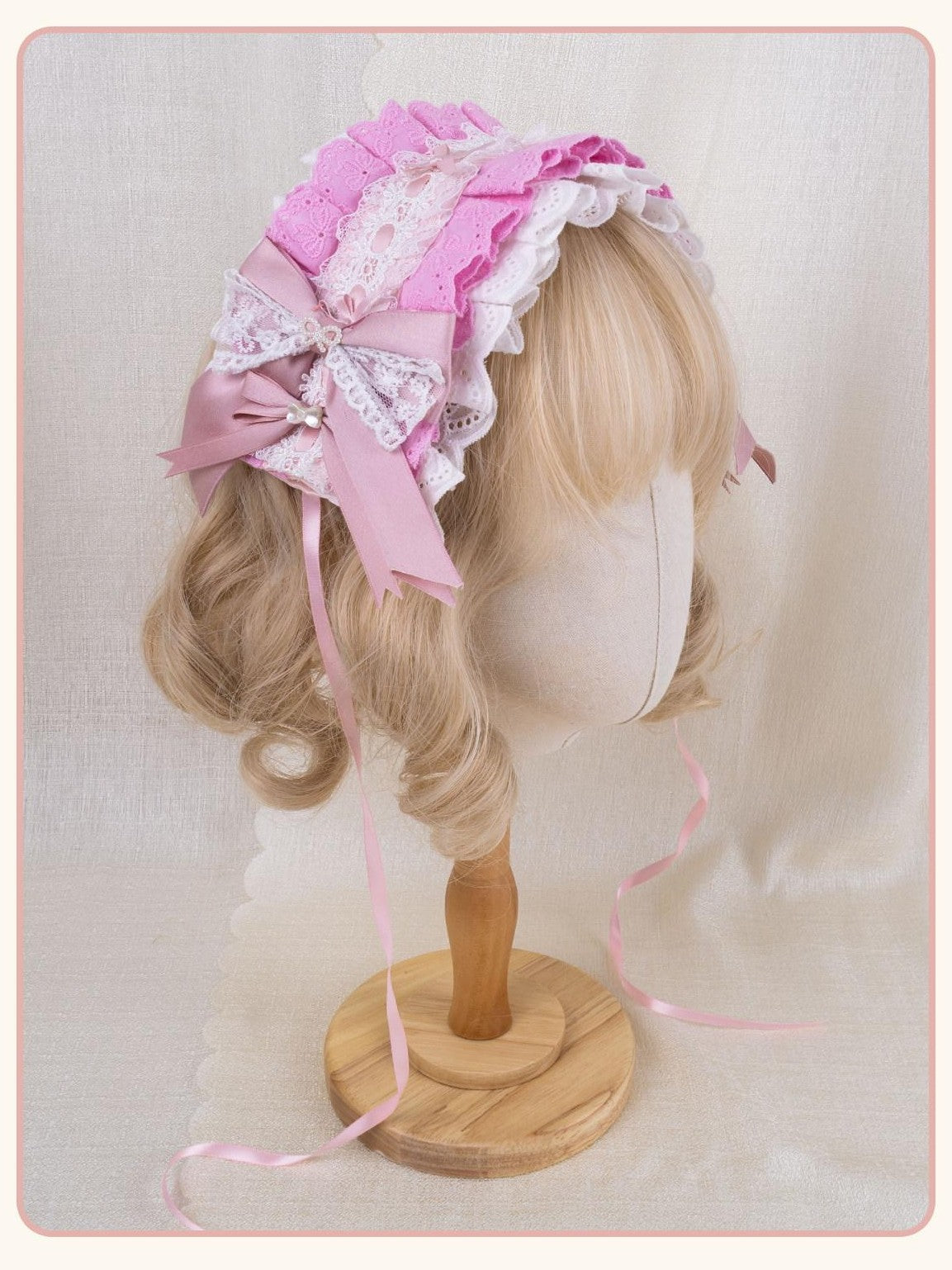 Stardust Rose Pink Stardust Rose Lace Ballet Lolita Women's Kc / Headbands