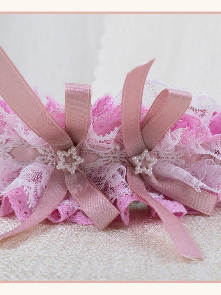 Stardust Rose Pink Stardust Rose Lace Ballet Lolita Women's Kc / Headbands