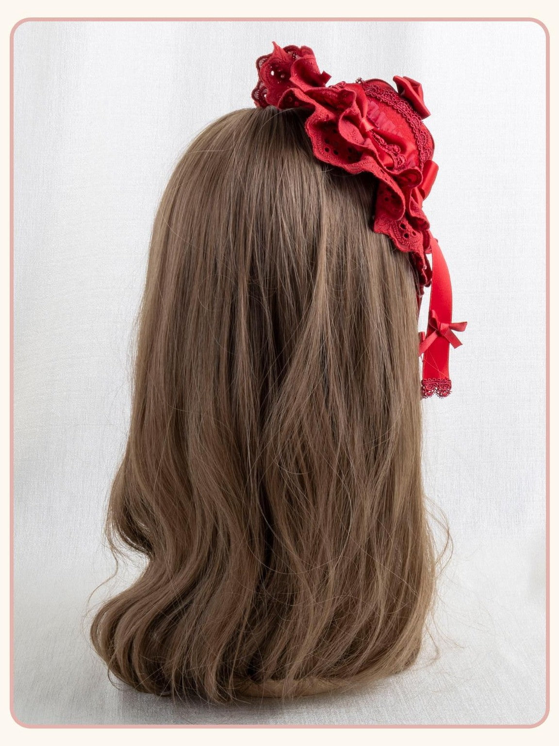 Stardust Rose Red Rose Bow Lolita Bridal Gothic Top Hat Women's Hair Clips