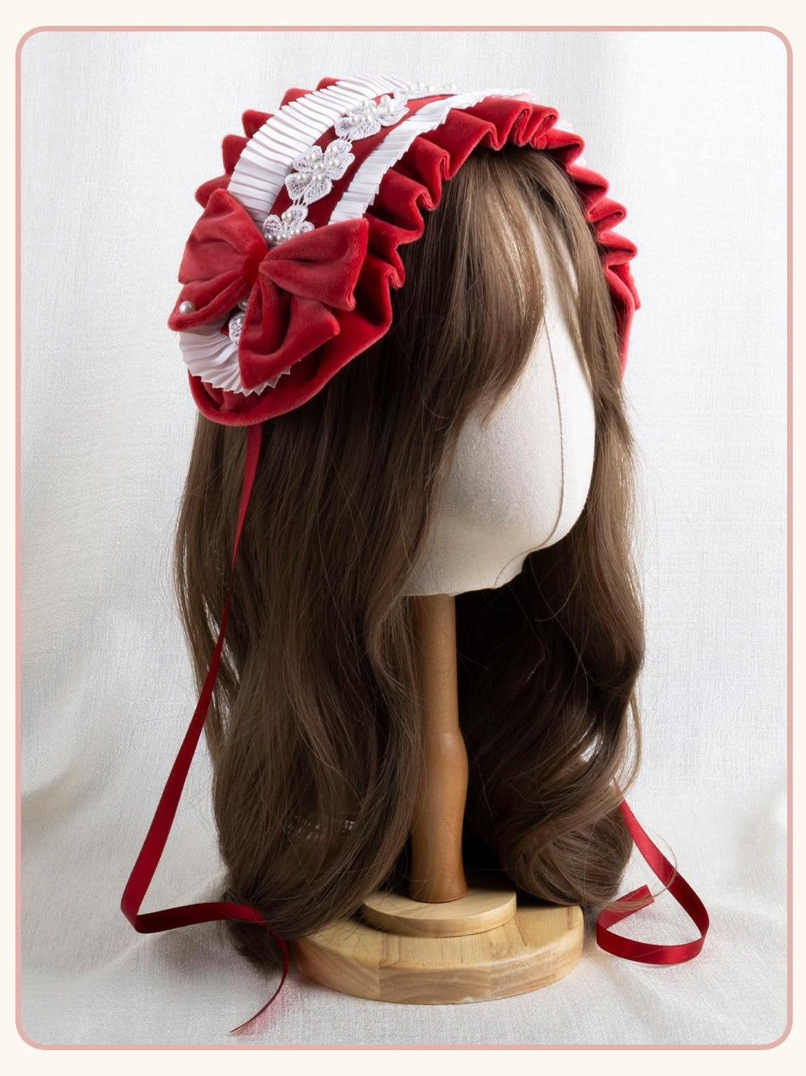 Stardust Rose Rose Motif Lolita Oversized Bow Women's Velvet Ribbon Headbows