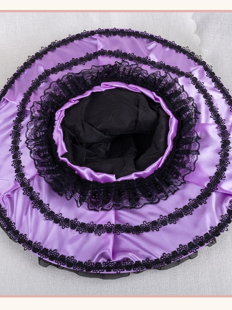 Stardust Rose Stardust Rose Bat Witch Cat Butterfly Lolita Top Hat Women's Lace Full Bonnets