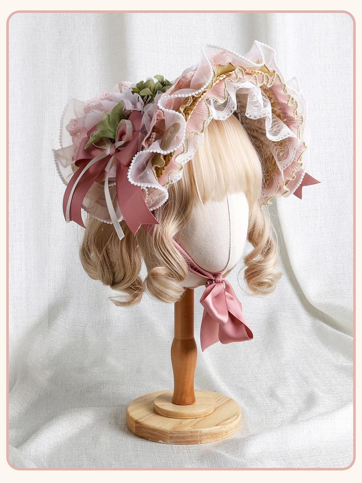 Stardust Rose Stardust Rose Bouquet Handmade Lolita Tea Party Women's Half Bonnets