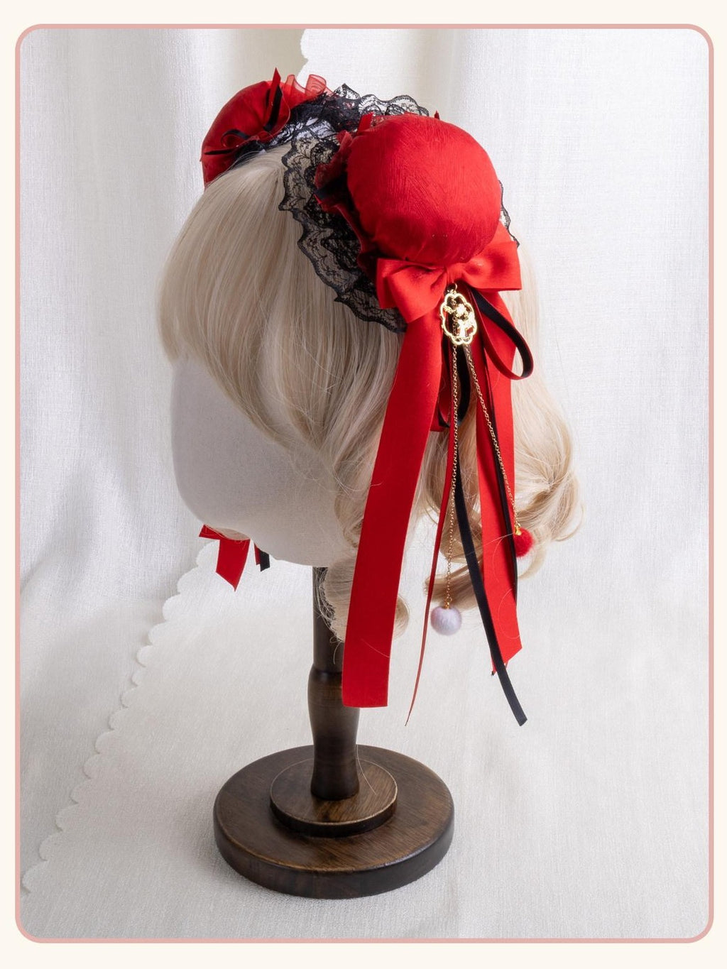 Stardust Rose Stardust Rose Candy Cloud Round Tassel Lolita Women's Hair Clips