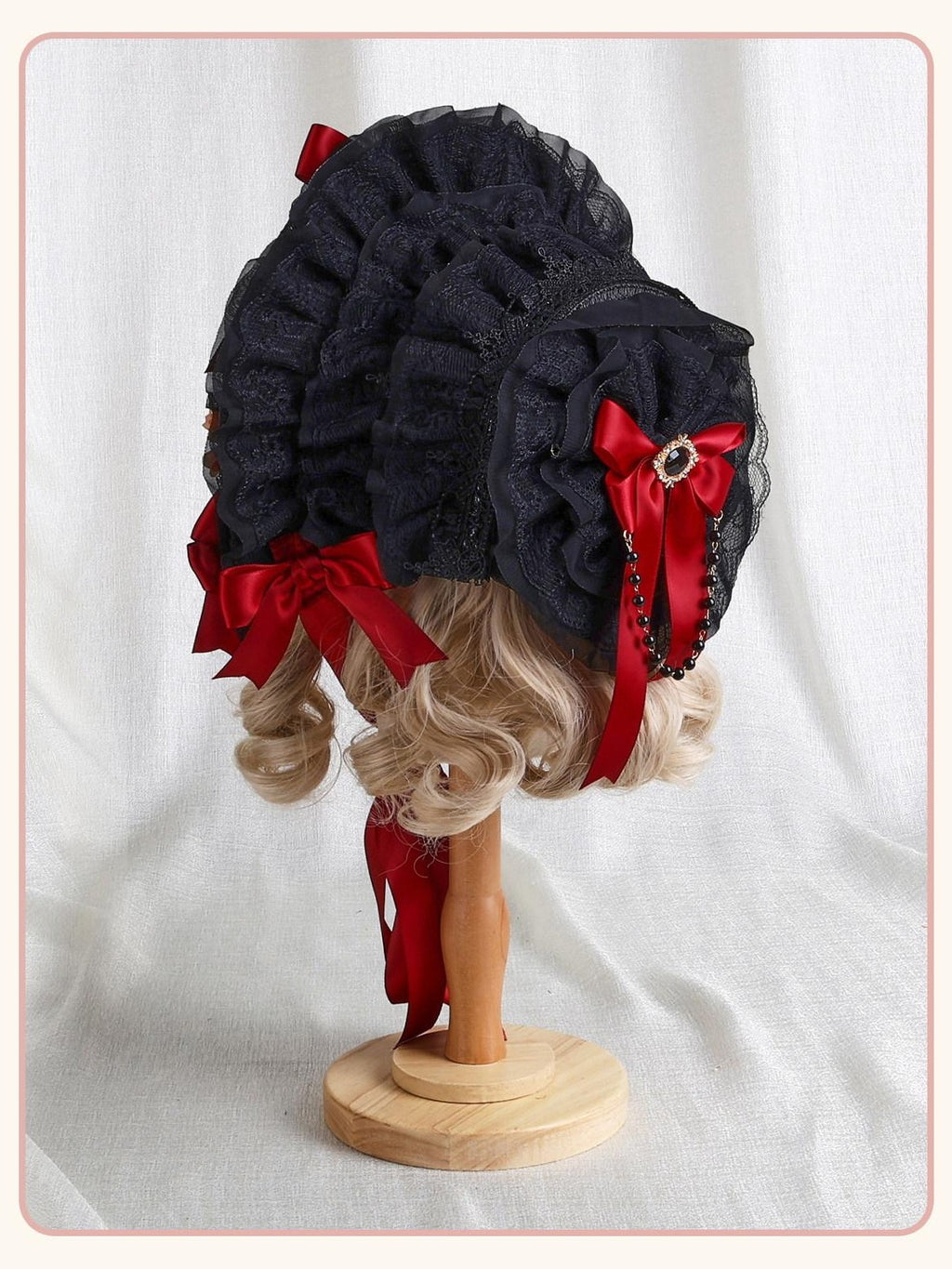 Stardust Rose Stardust Rose Gem Embellished Butterfly Bow Gothic Women's Half Bonnets