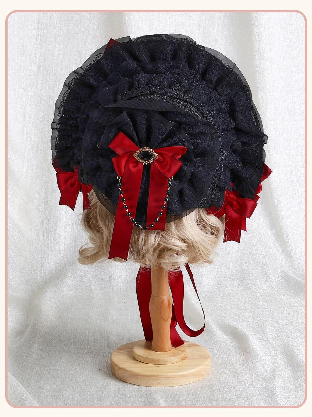 Stardust Rose Stardust Rose Gem Embellished Butterfly Bow Gothic Women's Half Bonnets