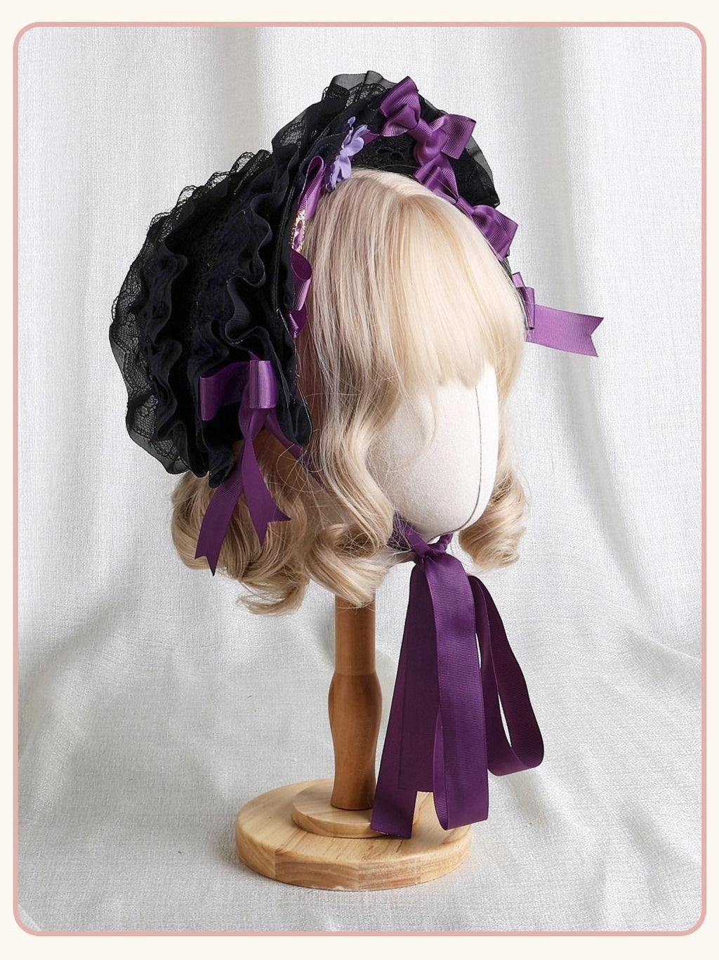 Stardust Rose Stardust Rose Gem Embellished Butterfly Bow Gothic Women's Half Bonnets