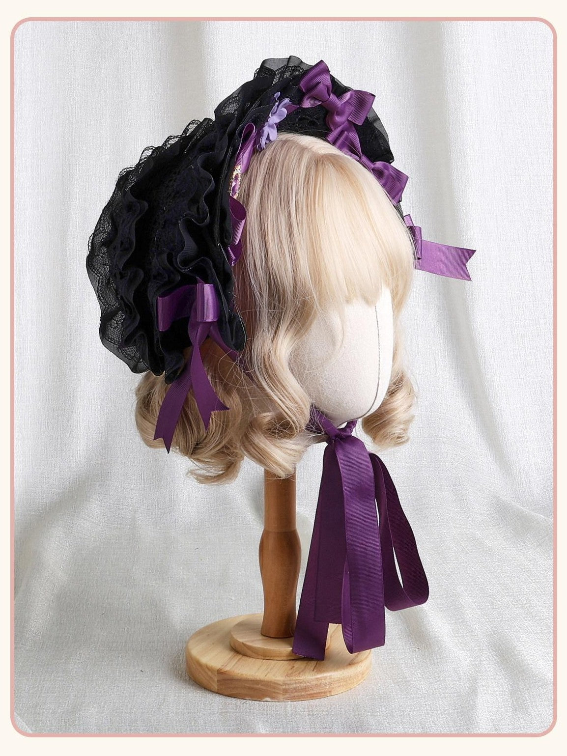 Stardust Rose Stardust Rose Gem Embellished Butterfly Bow Gothic Women's Half Bonnets