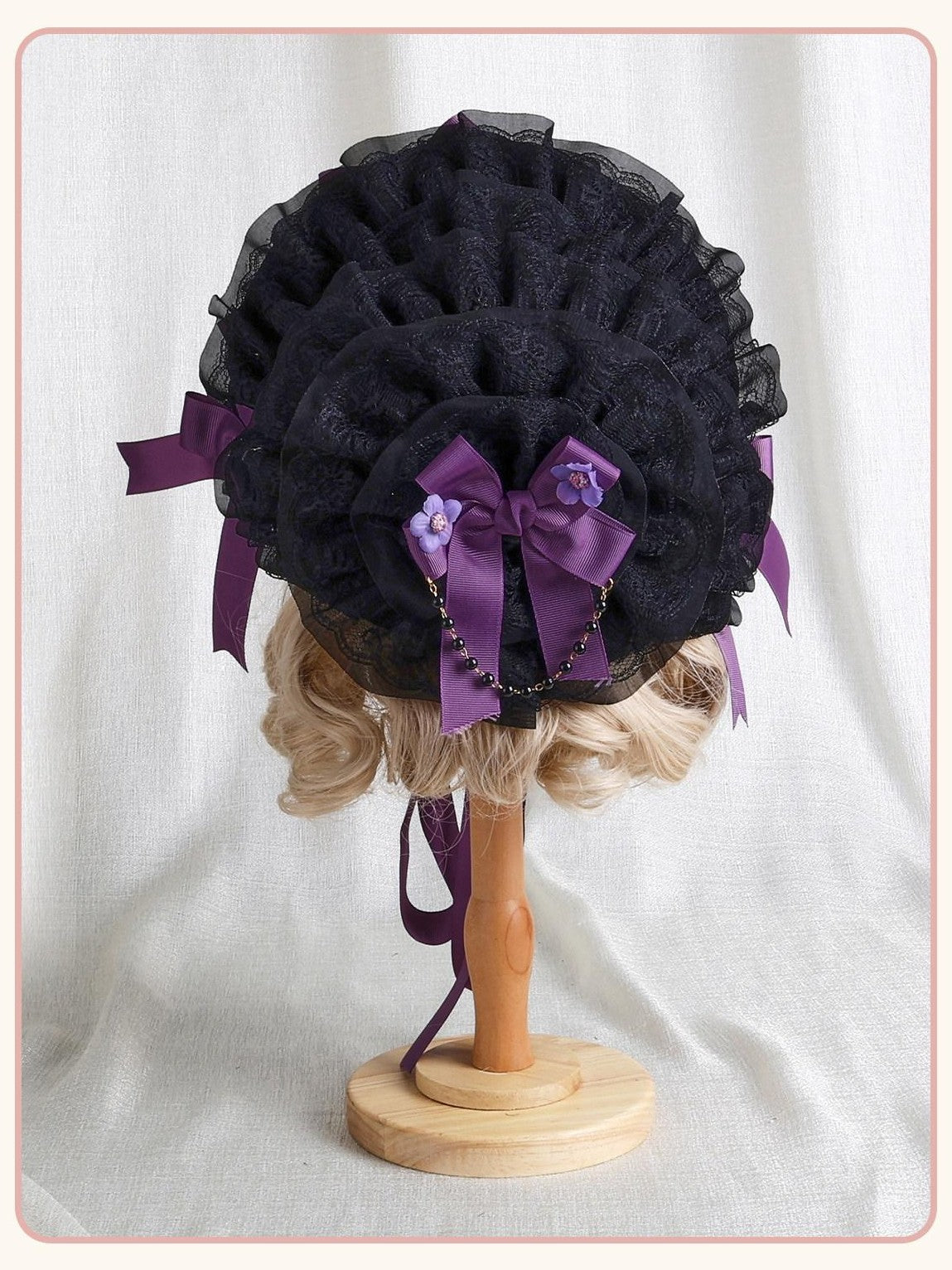 Stardust Rose Stardust Rose Gem Embellished Butterfly Bow Gothic Women's Half Bonnets