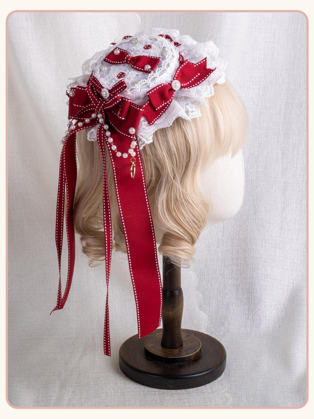Stardust Rose Stardust Rose Lace Bow Mini Hat Headband Lolita Women's Hair Clips