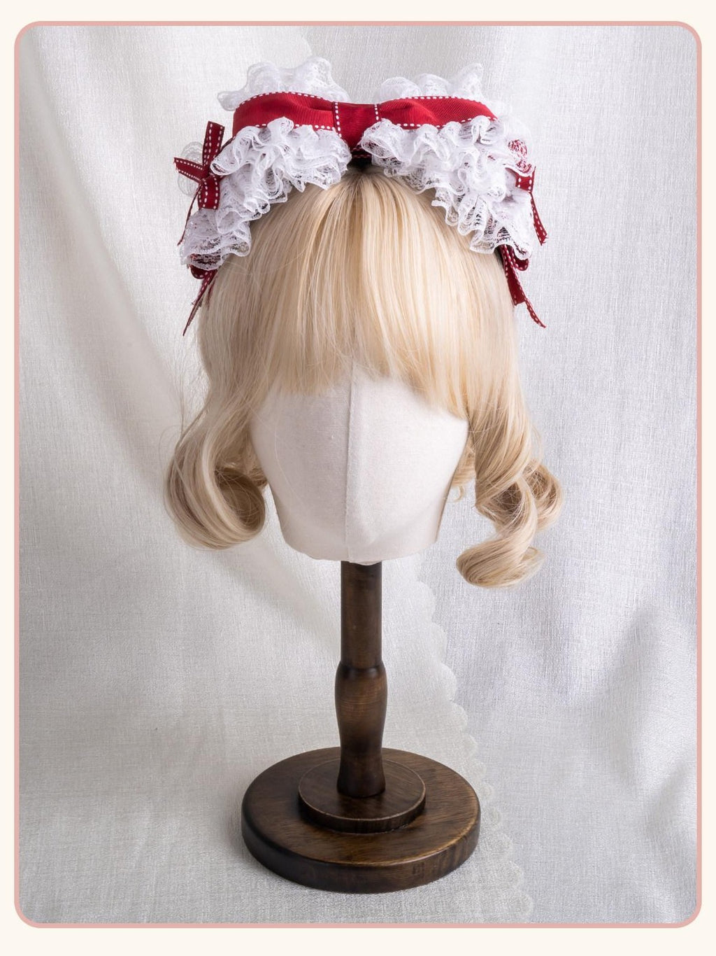 Stardust Rose Stardust Rose Lace Bow Mini Hat Headband Lolita Women's Hair Clips