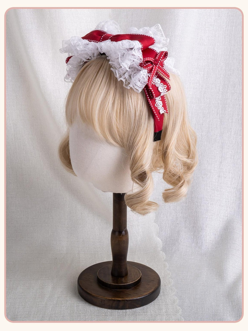 Stardust Rose Stardust Rose Lace Bow Mini Hat Headband Lolita Women's Hair Clips