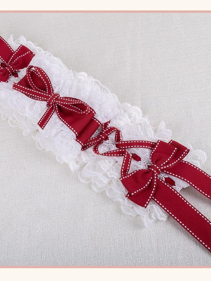 Stardust Rose Stardust Rose Lace Bow Mini Hat Headband Lolita Women's Hair Clips