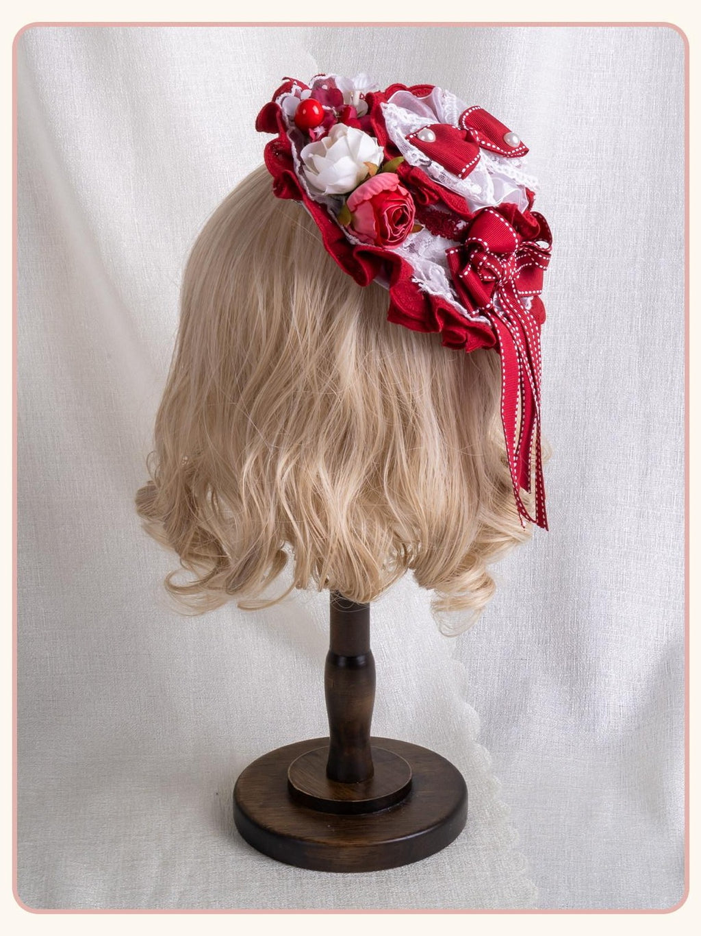 Stardust Rose Stardust Rose Lace Bow Mini Hat Headband Lolita Women's Hair Clips