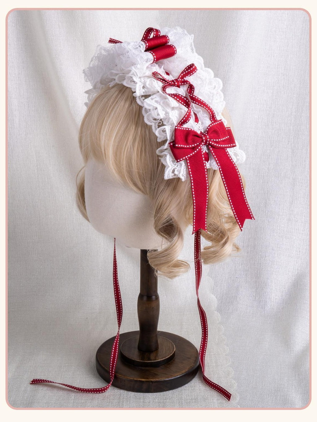 Stardust Rose Stardust Rose Lace Bow Mini Hat Headband Lolita Women's Hair Clips