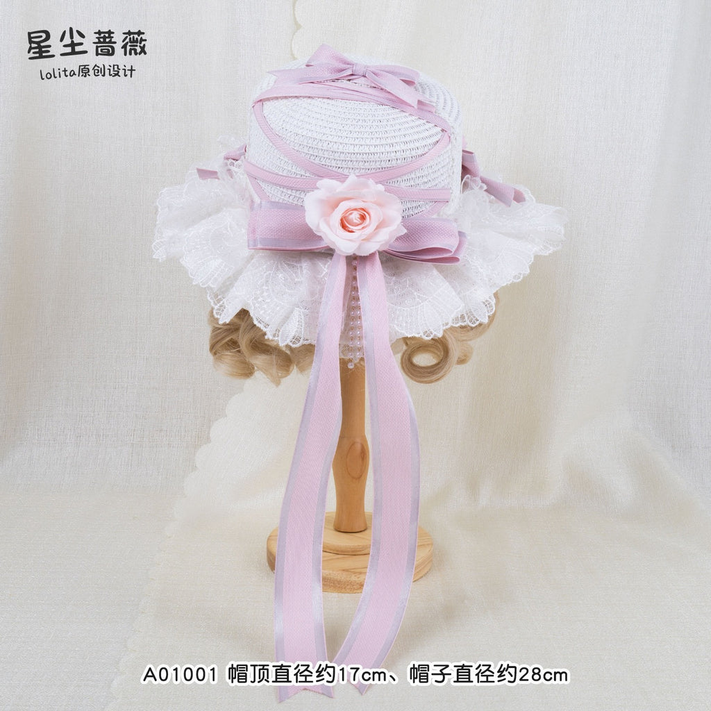 Stardust_Rose_Stardust_Rose_Lace_Bow_Rosebud_Headband_Wrist_Flower_Women's_Lace_Half_Bonnets_920913657503_MISSTT