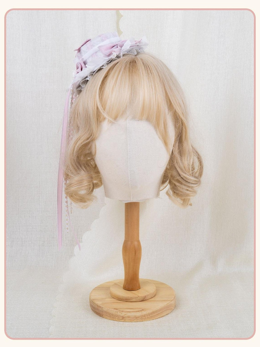 Stardust Rose Stardust Rose Lace Bow Rosebud Headband Wrist Flower Women's Lace Half Bonnets