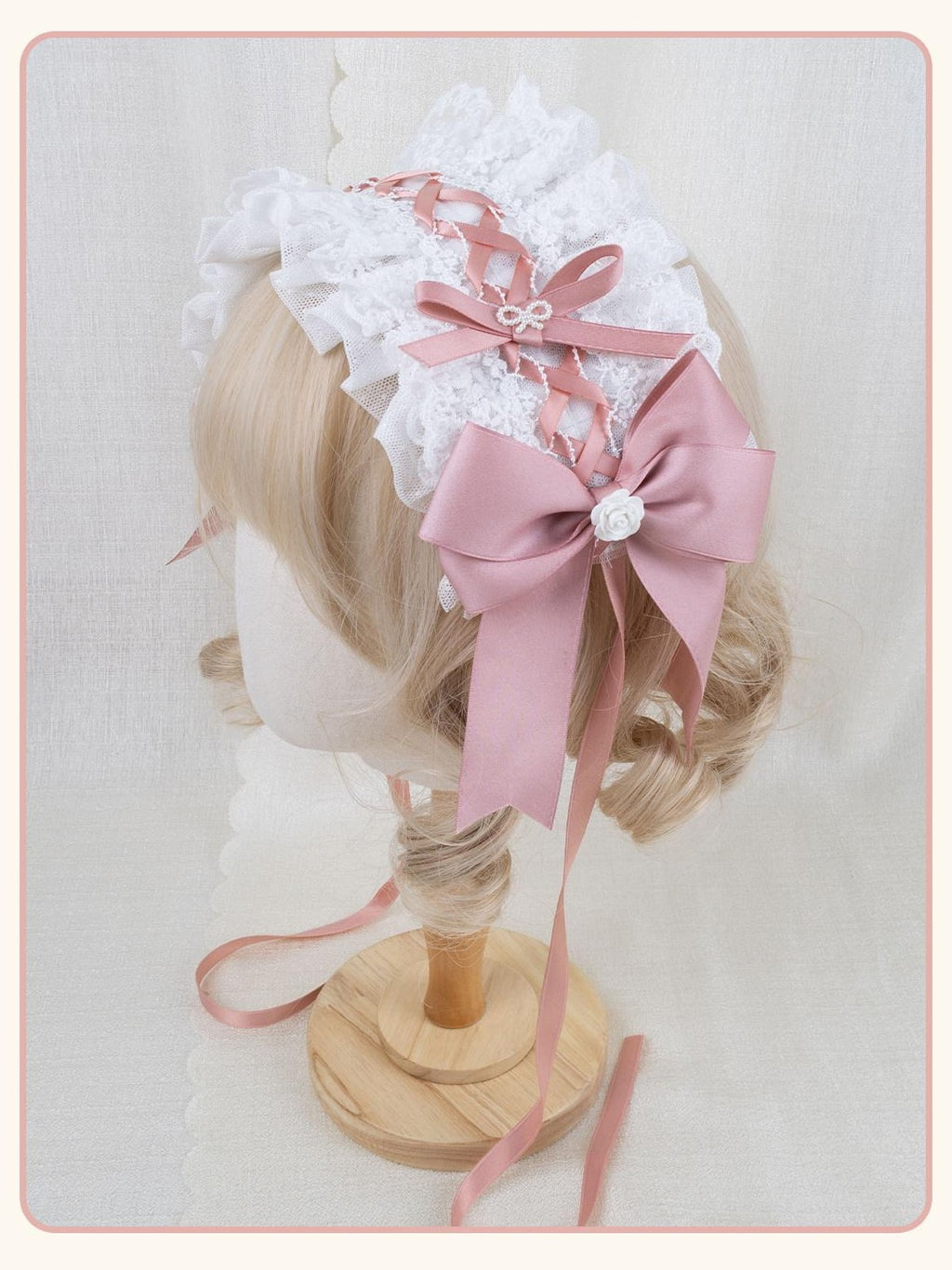 Stardust Rose Stardust Rose Lace Bow Rosebud Mini Hat Wrist Corsage Women's Kc / Headbands