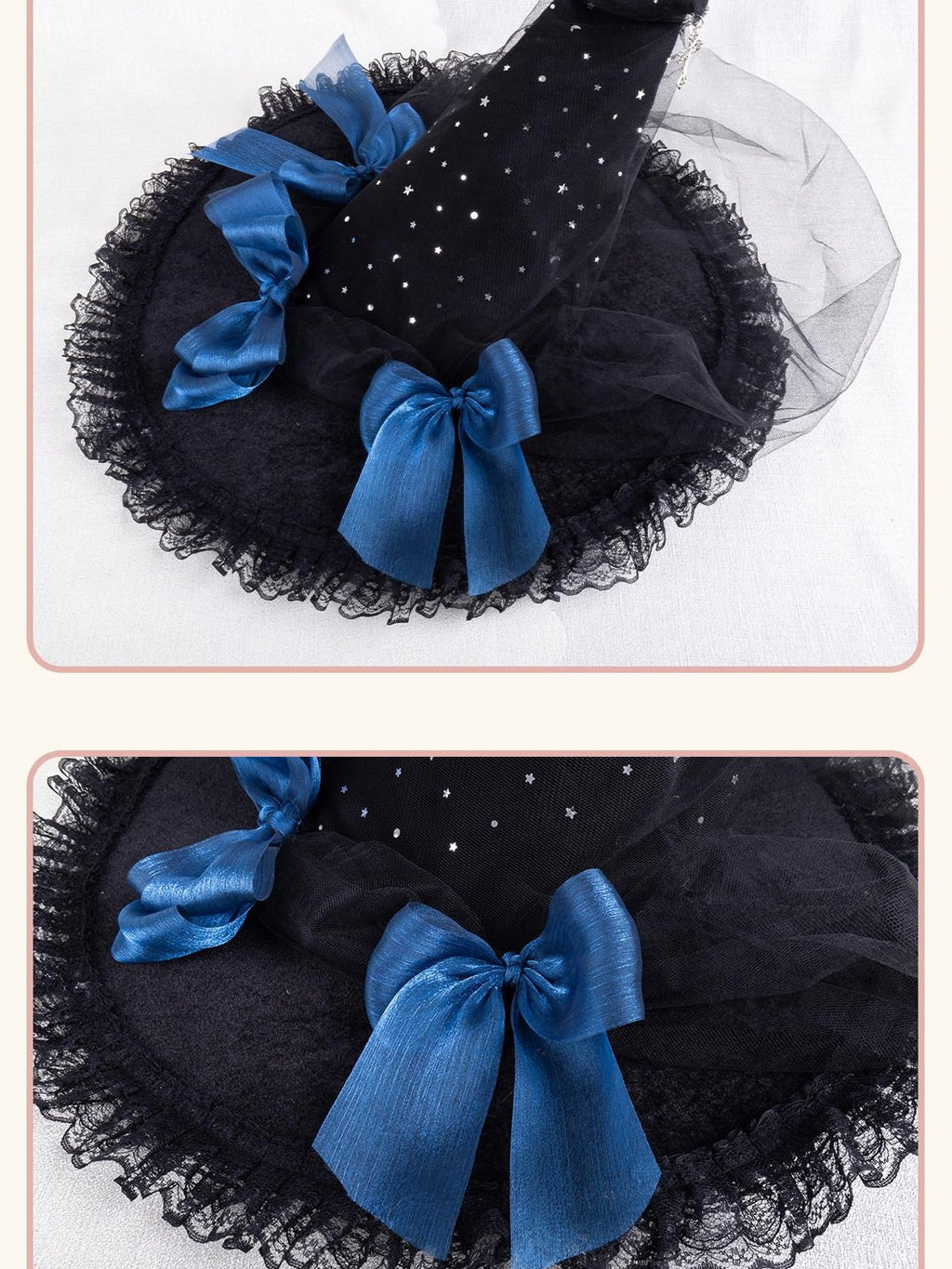 Stardust Rose Stardust Rose Lace Lolita Witch Hat Women's Star Blue Tulle Kc / Headbands